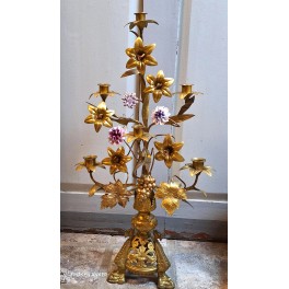 Antik 6-armet Kirkestage Mix Blomster [H64,5cm] H&oslash;ststage