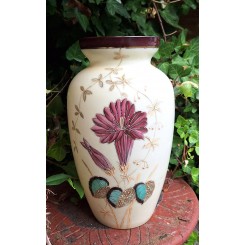 Art Nouveau Vase Opalineglas Emaljemaling [H30cm]