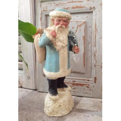 Gammel JULEMAND Papmach&eacute; H&aring;ndlavet [31cm] BL&Aring;