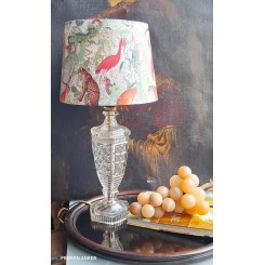 Gammel Bordlampe Pr&aelig;get Glas [H37cm] 