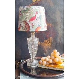 Gammel Bordlampe Pr&aelig;get Glas [H37cm] 