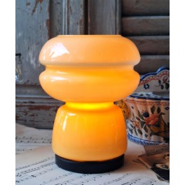 Space Age Bordlampe Glas Vintage 60-70'er 