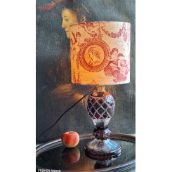 Gammel R&oslash;d Krystalglas-lampe [H28cm] Val St. Lambert