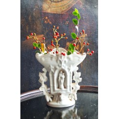 1800-tals Fransk Altervase Porcel&aelig;n [H18cm] Madonna