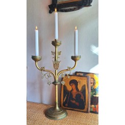 Antik Fransk Kandelaber med 3 Lysarme [H53x34cm]