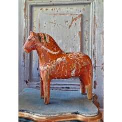 1800-tals Svensk Dalahest Tr&aelig; (15cm) 