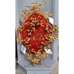 Napoleon III Brudeglobe Interi&oslash;r + Voks-krans [37x25cm] R&oslash;d
