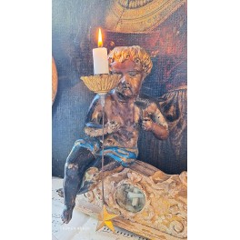 Fransk Putto i Snittet Tr&aelig; (31cm) 1800-tal