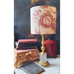 Vintage Fransk Bordlampe med Krystalglas [31cm] 