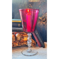 Stor Gammel Pokal Glas R&Oslash;D (H25cm)